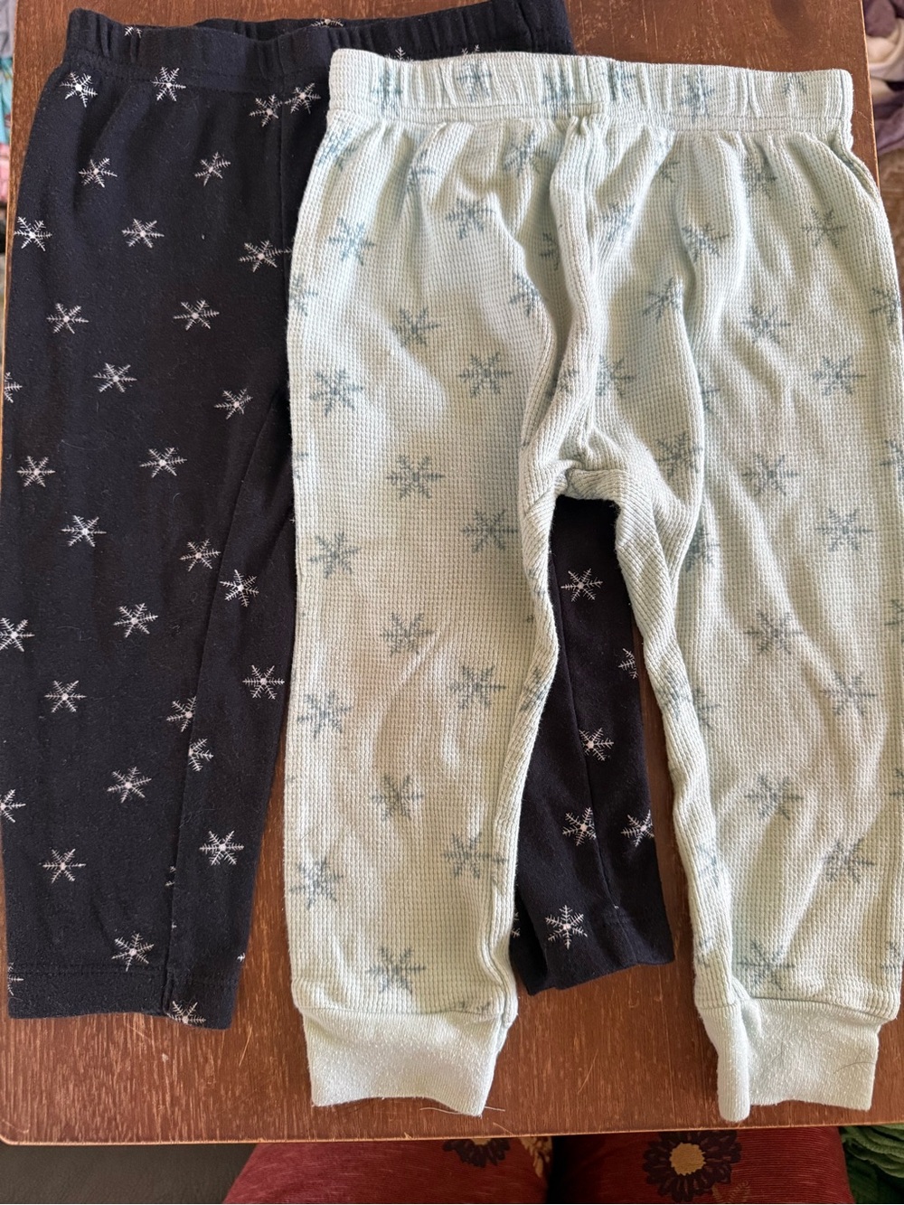 Carter's Snowflake Leggings - Mint Green & Navy